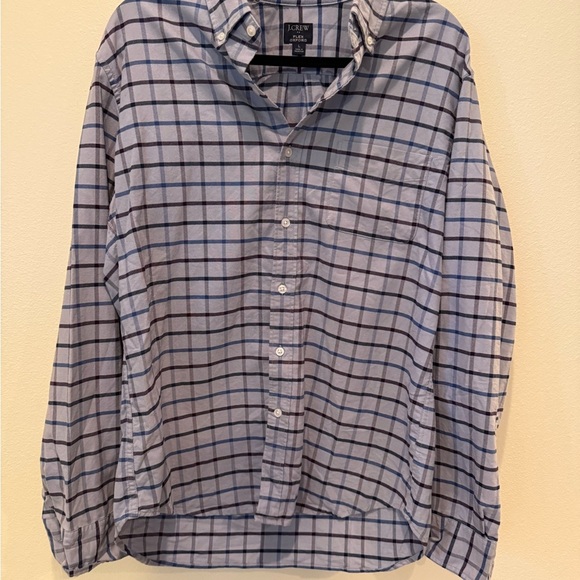 J. Crew Men's Light Blue Checkered Shirt - Picture 1 of 4